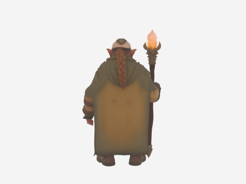 Highly Detailed World of Dwarf Mage 3D Model