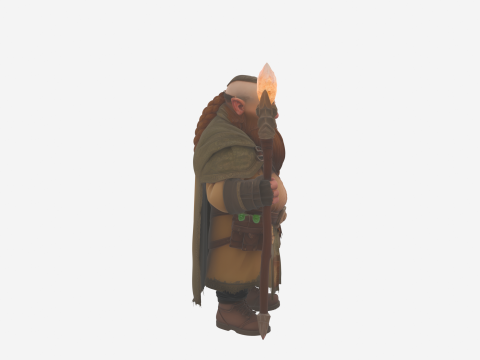 Highly Detailed World of Dwarf Mage 3D Model