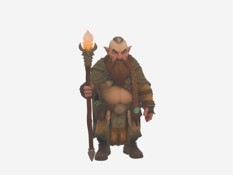 Highly Detailed World of Dwarf Mage 3D Model