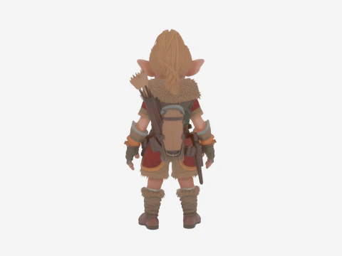 Adventurous Nimble Gnome Hunter Female in World of Style 3D Model