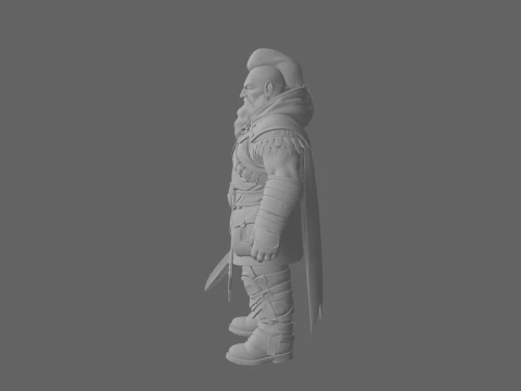 Highly Detailed Stealthy Burly Dwarf Rogue World of 3D Model