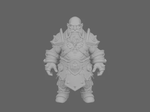 Mischievous Dark Gnome Warlock with Fel Magic 3D Model
