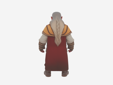 매우 상세한 독실한 드워프 사제 스타일의 세계 3D 모델