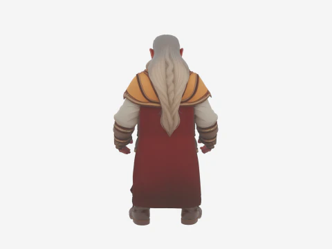 Bardzo szczeg&oacute;łowy świat stylu pobożnego krasnoludzkiego kapłana Model 3D
