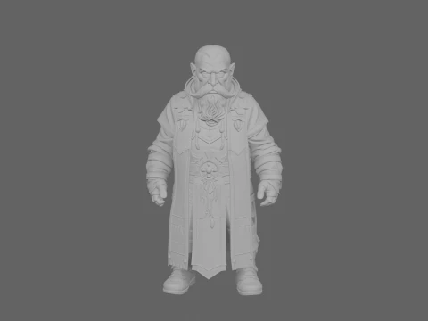 Bardzo szczeg&oacute;łowy świat stylu pobożnego krasnoludzkiego kapłana Model 3D