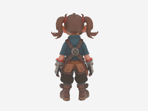 Inventieve, energieke kabouter-tinker in World of Style 3D Model