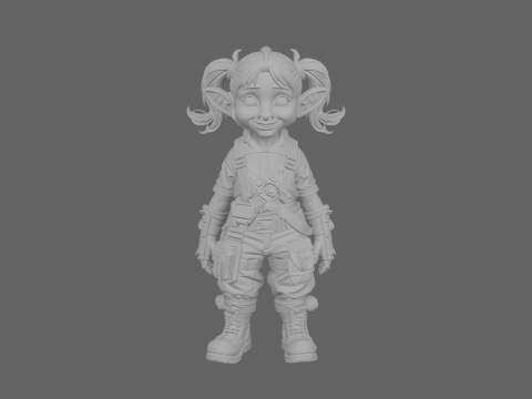 Inventieve, energieke kabouter-tinker in World of Style 3D Model