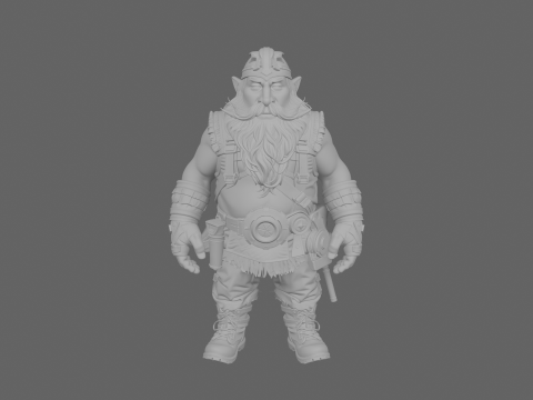 Explorador anão robusto e aventureiro no mundo do estilo Modelo 3D