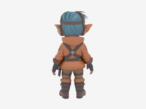 Detailed Daring Gnome Pilot World of Style 3D Model