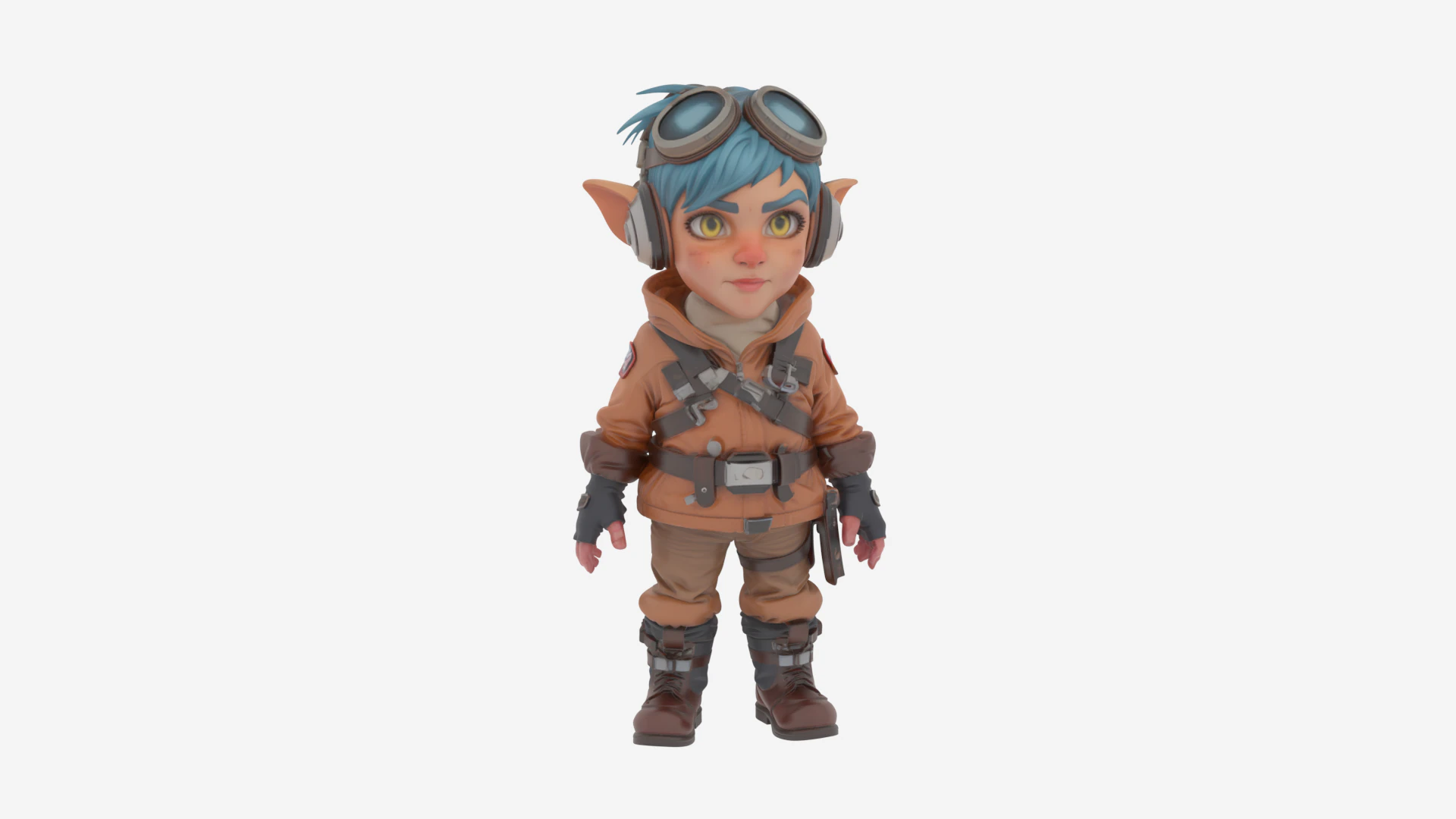 Detailed Daring Gnome Pilot World of Style 3D Model .c4d .max .obj .3ds .fbx .stl .blend 