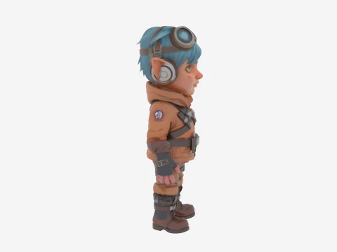 Detailed Daring Gnome Pilot World of Style 3D Model