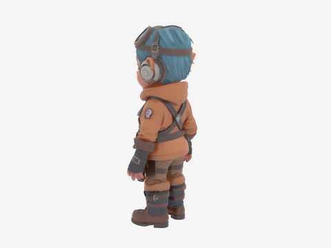 Detailed Daring Gnome Pilot World of Style 3D Model