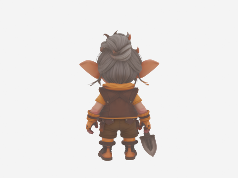 Arkeolog Gnome Terperinci yang Penasaran di Dunia Gaya Model 3D