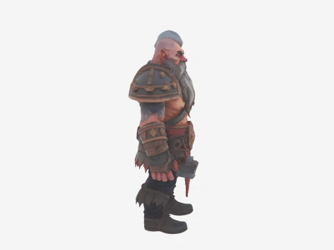 Эпическое описание World of Dwarf Runesmith в рунической броне 3D Модель