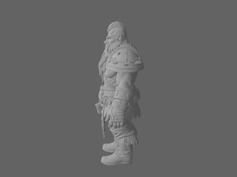 Эпическое описание World of Dwarf Runesmith в рунической броне 3D Модель