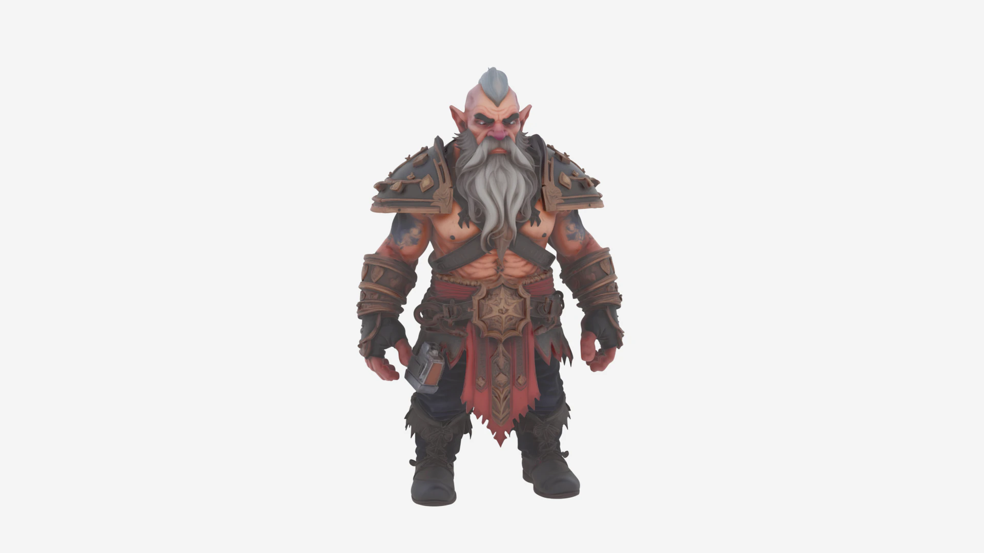 Эпическое описание World of Dwarf Runesmith в рунической броне 3D Модель .c4d .max .obj .3ds .fbx .stl .blend 