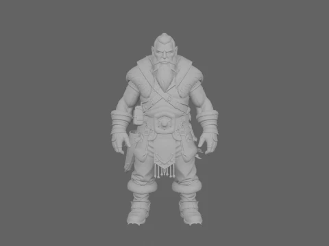 Detailed Resilient Dwarf Mountaineer World of Style 3D Model
