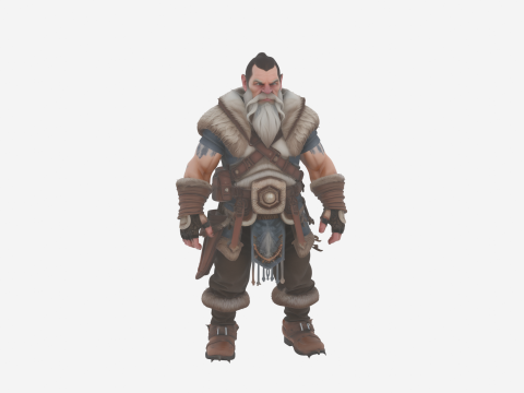 Detailed Resilient Dwarf Mountaineer World of Style 3D Model