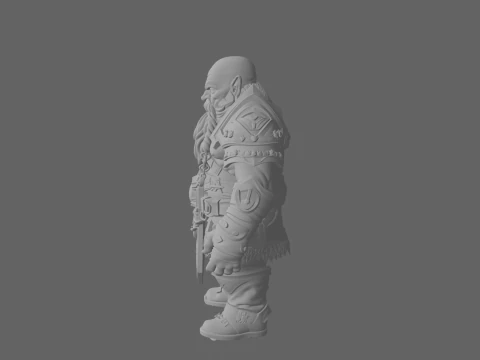 Intricate of Majestic World of Dwarf Stonekeeper Guardian with Rune Armor 3D Model