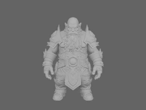 Intricate of Majestic World of Dwarf Stonekeeper Guardian with Rune Armor 3D Model
