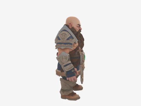 Intricate of Majestic World of Dwarf Stonekeeper Guardian with Rune Armor 3D Model
