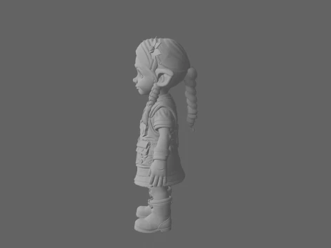 Adorable Tiny Gnome Botanist with Watering Can 3D Model