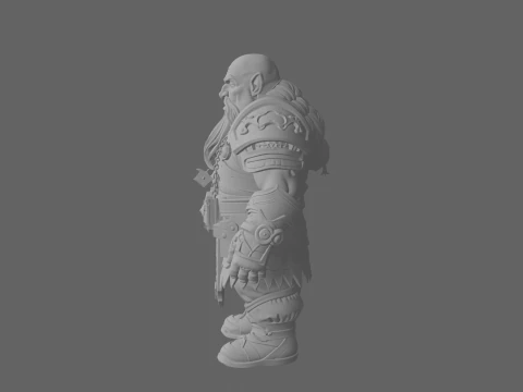 Vibrant Charismatic Stocky Dwarf Bard Lute Player WoW Style 3D Model