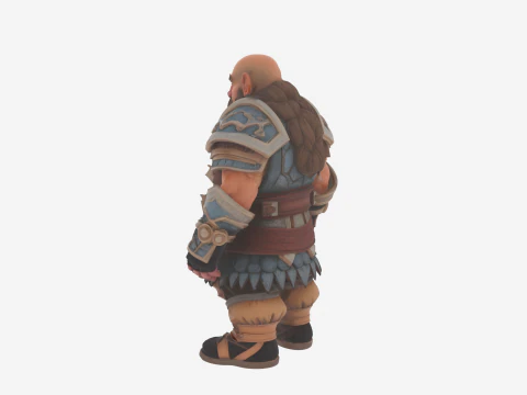 Vibrant Charismatic Stocky Dwarf Bard Lute Player WoW Style 3D Model