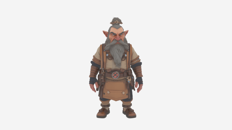 Highly Detailed Ornate World of Dwarf Jeweler 3D Model .c4d .max .obj .3ds .fbx .stl .blend 