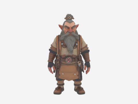 Highly Detailed Ornate World of Dwarf Jeweler 3D Model