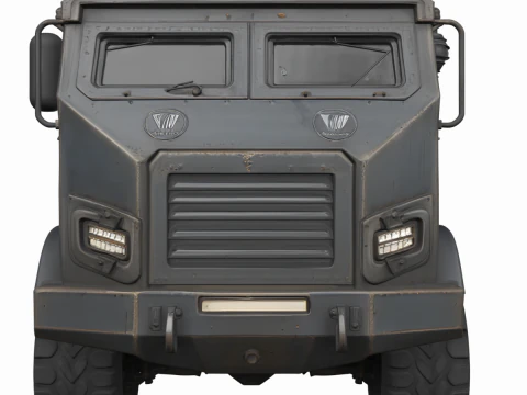 Camion de transport de s&eacute;curit&eacute; bancaire blind&eacute; 3D pare-balles renforc&eacute; Modèle 3D