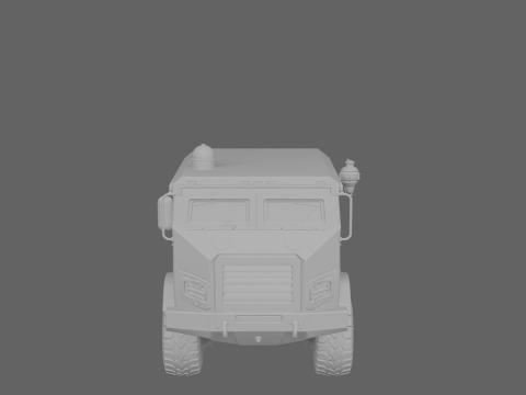 Wzmocniona kuloodporna, opancerzona ciężarówka do transportu banków, wykonana w technologii 3D Model 3D