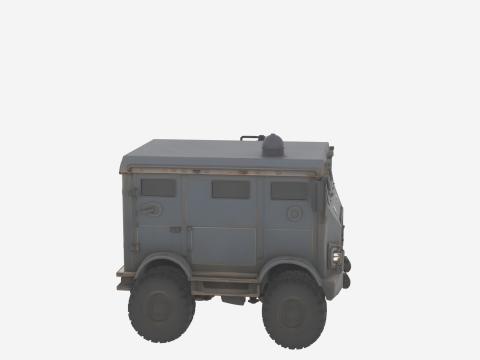 Wzmocniona kuloodporna, opancerzona ciężarówka do transportu banków, wykonana w technologii 3D Model 3D