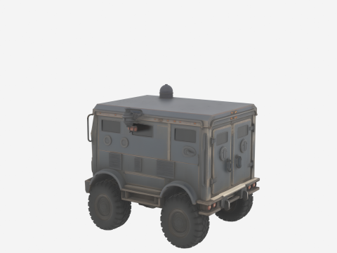 Wzmocniona kuloodporna, opancerzona ciężarówka do transportu banków, wykonana w technologii 3D Model 3D