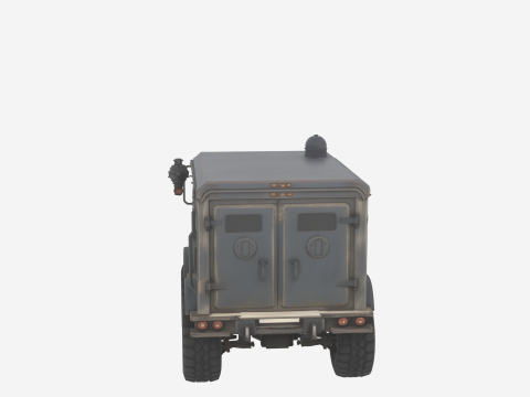 Wzmocniona kuloodporna, opancerzona ciężarówka do transportu banków, wykonana w technologii 3D Model 3D
