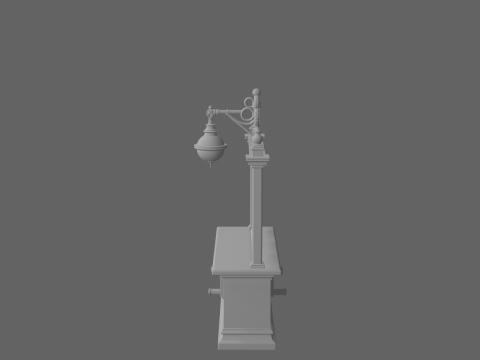 Elegant 3D of vintage bronze bank teller cage ornate scrollwork 3D Model