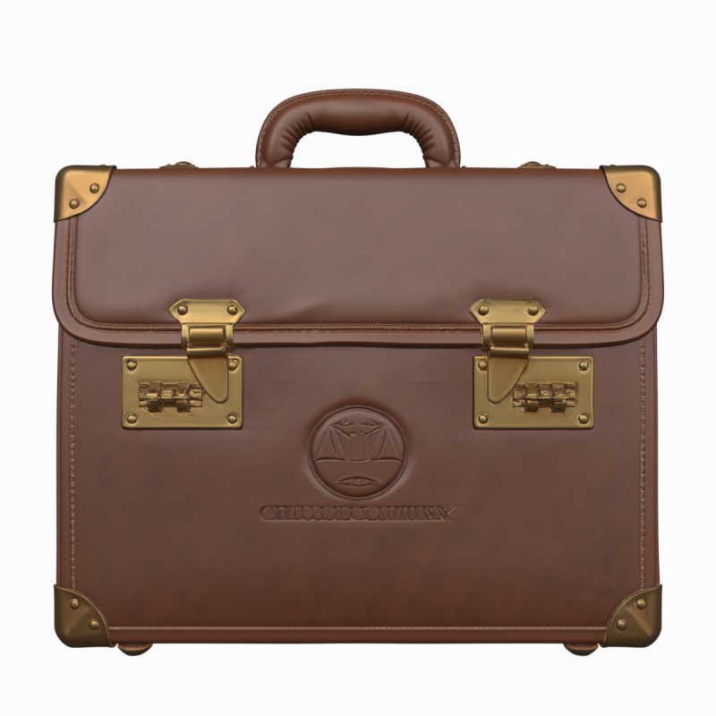 Elegant Genuine Leather Banker Briefcase Brass Locks 3D Model .c4d .max .obj .3ds .fbx .stl .blend 