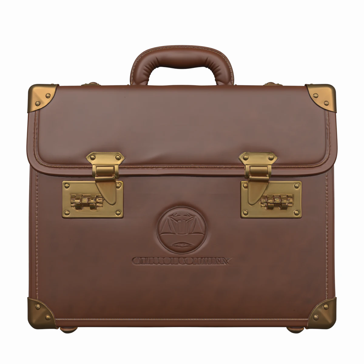 Elegant Genuine Leather Banker Briefcase Brass Locks 3D Model .c4d .max .obj .3ds .fbx .stl .blend 