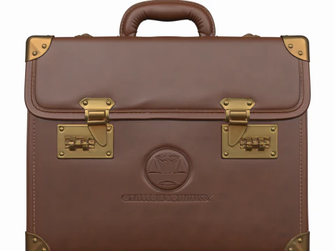 &Eacute;l&eacute;gant porte-documents de banquier en cuir v&eacute;ritable, serrures en laiton Modèle 3D