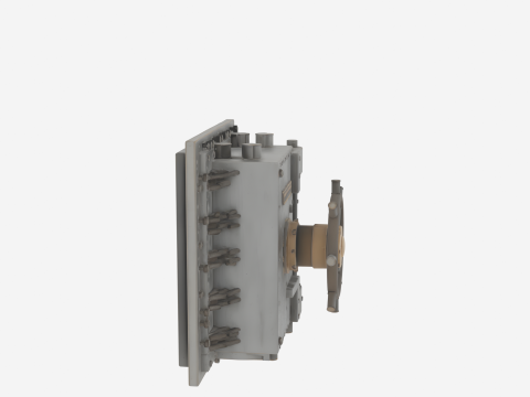 Professional 3D Heavy Duty Steel Precision Security Vault Door 3D Model