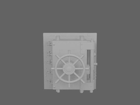 Professional 3D Heavy Duty Steel Precision Security Vault Door 3D Model