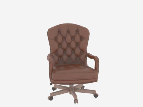 Premium Leather Banker Chair Executive Seating 3D Model