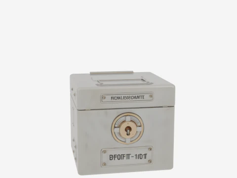 3D Premium Stainless Steel Bank Deposit Box Security Features and 3D Model