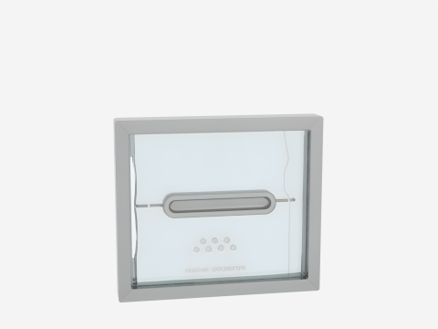 Moderne 3D-Glasbanktrennwand mit Aluminiumrahmen 3D Modell