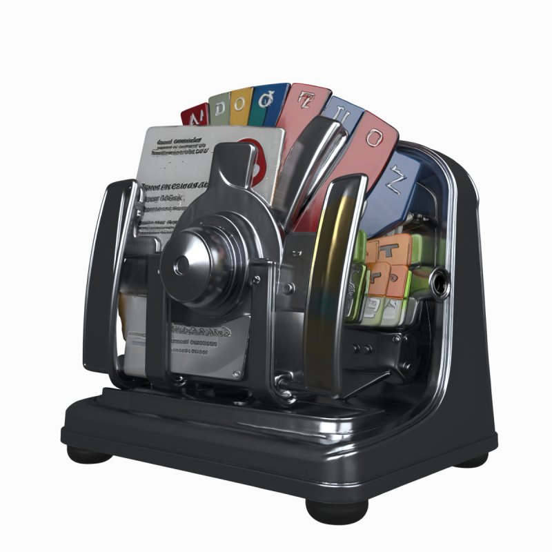 3D der klassischen rotierenden Kartei-Organizer mit alphabetischen Trennblättern 3D Modell .c4d .max .obj .3ds .fbx .stl .blend 