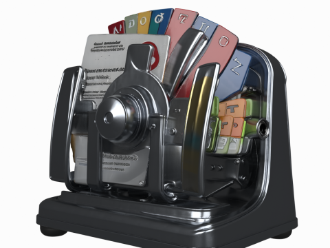 3D de divisores alfabéticos clássicos do organizador de arquivos de cartão rotativo Modelo 3D