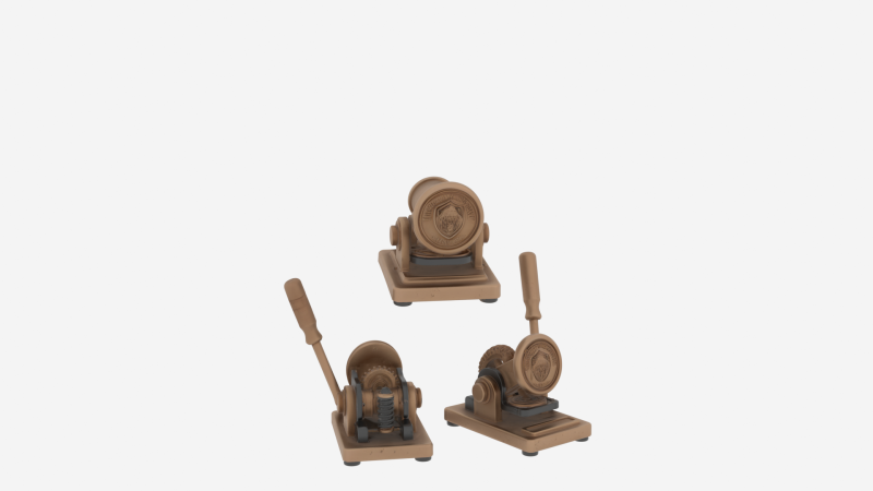 プロのブロンズ銀行印エンボッサー彫刻ロゴ 3Dモデル .c4d .max .obj .3ds .fbx .stl .blend 