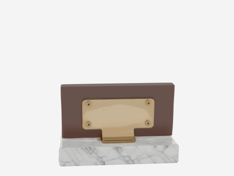 Biurko dyrektora banku wykonawczego Model 3D Tabliczka znamionowa z mosiężną marmurową podstawą Model 3D