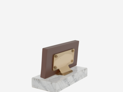 Biurko dyrektora banku wykonawczego Model 3D Tabliczka znamionowa z mosiężną marmurową podstawą Model 3D