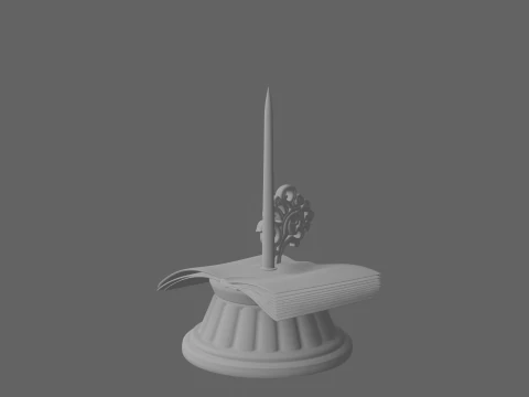 Antique Bank Receipt Spike Ornate Finial and Weighted Base 3D 3D Model